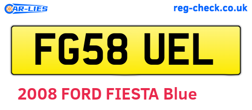FG58UEL are the vehicle registration plates.