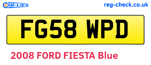 FG58WPD are the vehicle registration plates.