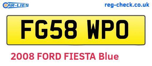 FG58WPO are the vehicle registration plates.