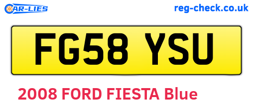FG58YSU are the vehicle registration plates.