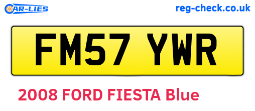 FM57YWR are the vehicle registration plates.