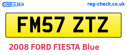 FM57ZTZ are the vehicle registration plates.