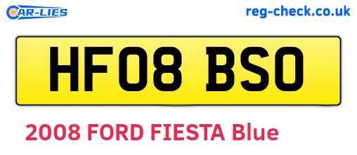HF08BSO are the vehicle registration plates.