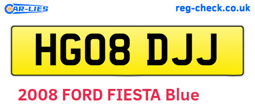 HG08DJJ are the vehicle registration plates.