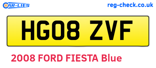 HG08ZVF are the vehicle registration plates.