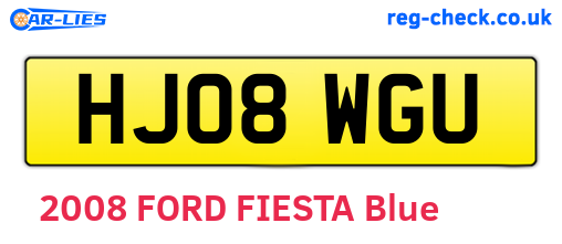 HJ08WGU are the vehicle registration plates.