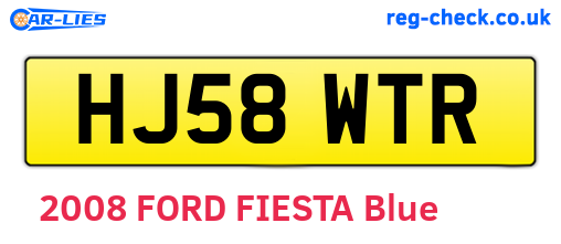 HJ58WTR are the vehicle registration plates.