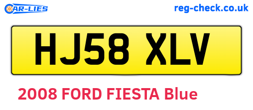 HJ58XLV are the vehicle registration plates.