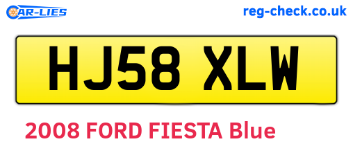 HJ58XLW are the vehicle registration plates.