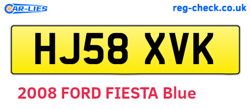 HJ58XVK are the vehicle registration plates.