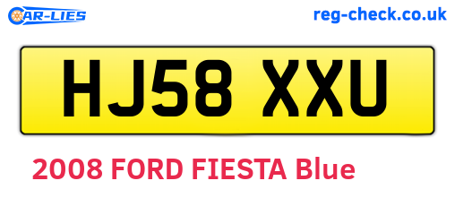 HJ58XXU are the vehicle registration plates.
