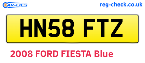 HN58FTZ are the vehicle registration plates.