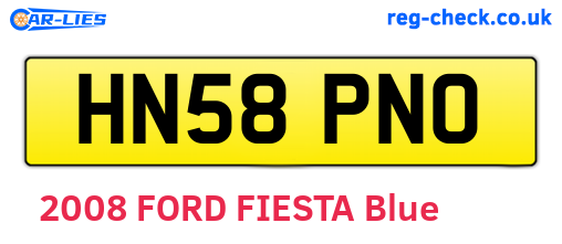 HN58PNO are the vehicle registration plates.