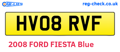 HV08RVF are the vehicle registration plates.