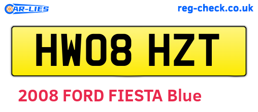 HW08HZT are the vehicle registration plates.