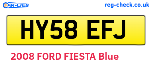 HY58EFJ are the vehicle registration plates.