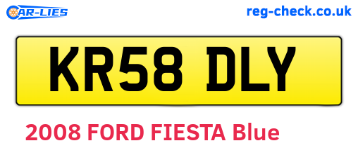 KR58DLY are the vehicle registration plates.