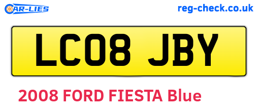 LC08JBY are the vehicle registration plates.