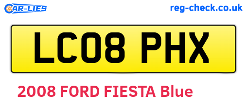 LC08PHX are the vehicle registration plates.