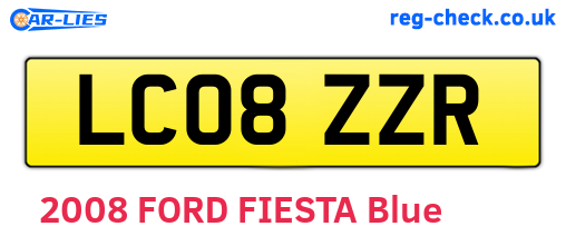 LC08ZZR are the vehicle registration plates.