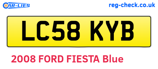 LC58KYB are the vehicle registration plates.