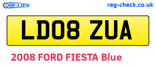 LD08ZUA are the vehicle registration plates.