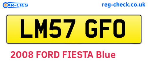 LM57GFO are the vehicle registration plates.