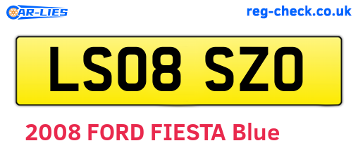 LS08SZO are the vehicle registration plates.