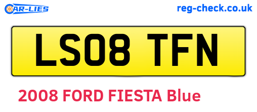 LS08TFN are the vehicle registration plates.