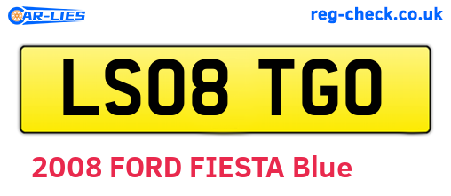 LS08TGO are the vehicle registration plates.
