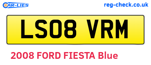 LS08VRM are the vehicle registration plates.