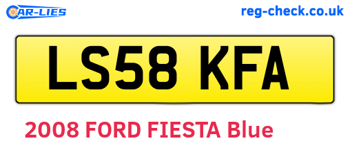 LS58KFA are the vehicle registration plates.
