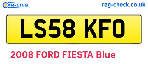 LS58KFO are the vehicle registration plates.