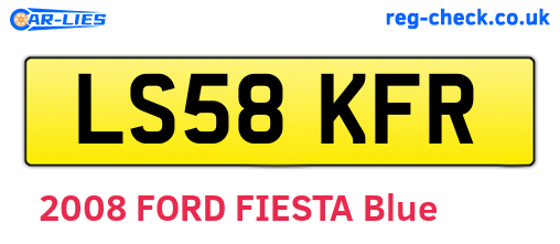 LS58KFR are the vehicle registration plates.