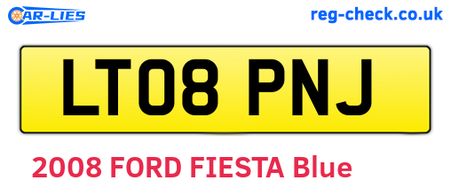 LT08PNJ are the vehicle registration plates.