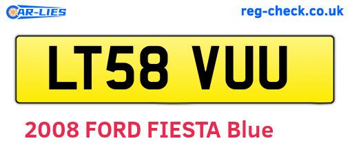 LT58VUU are the vehicle registration plates.