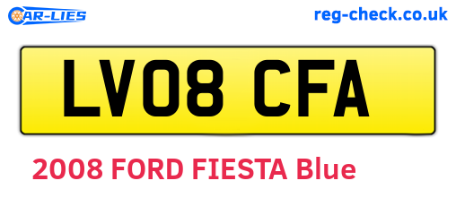 LV08CFA are the vehicle registration plates.
