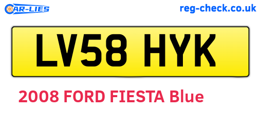 LV58HYK are the vehicle registration plates.