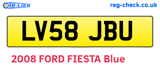 LV58JBU are the vehicle registration plates.