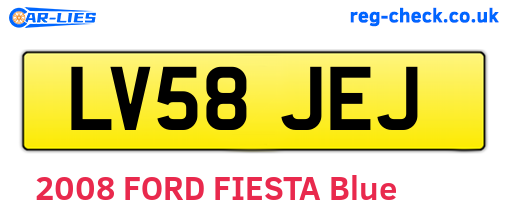 LV58JEJ are the vehicle registration plates.