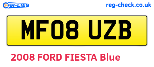 MF08UZB are the vehicle registration plates.