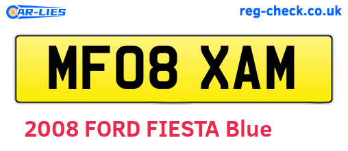MF08XAM are the vehicle registration plates.