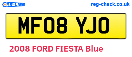 MF08YJO are the vehicle registration plates.