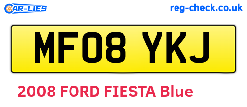 MF08YKJ are the vehicle registration plates.