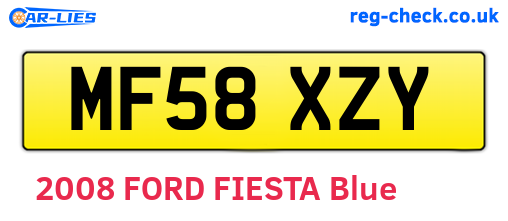 MF58XZY are the vehicle registration plates.
