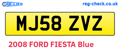 MJ58ZVZ are the vehicle registration plates.