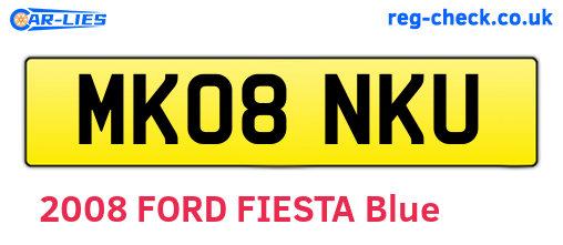 MK08NKU are the vehicle registration plates.