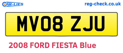MV08ZJU are the vehicle registration plates.