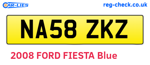 NA58ZKZ are the vehicle registration plates.