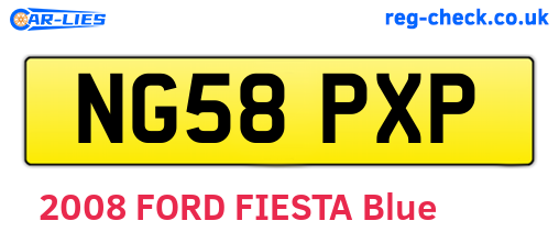 NG58PXP are the vehicle registration plates.
